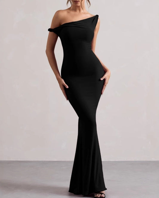 Figurbetontes One-Shoulder Maxikleid
