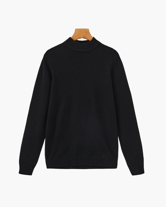 Gerippter Essential Stehkragen-Pullover