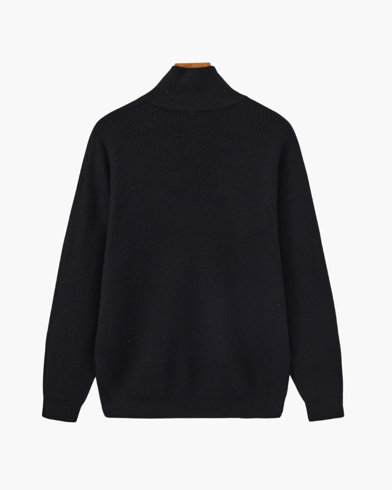 Raffinierter Half-Zip Strickpullover