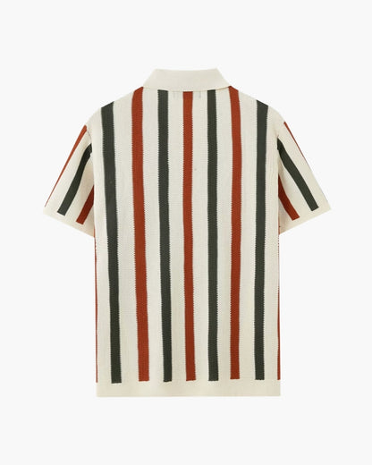 Resort Strick-Poloshirt mit Streifen