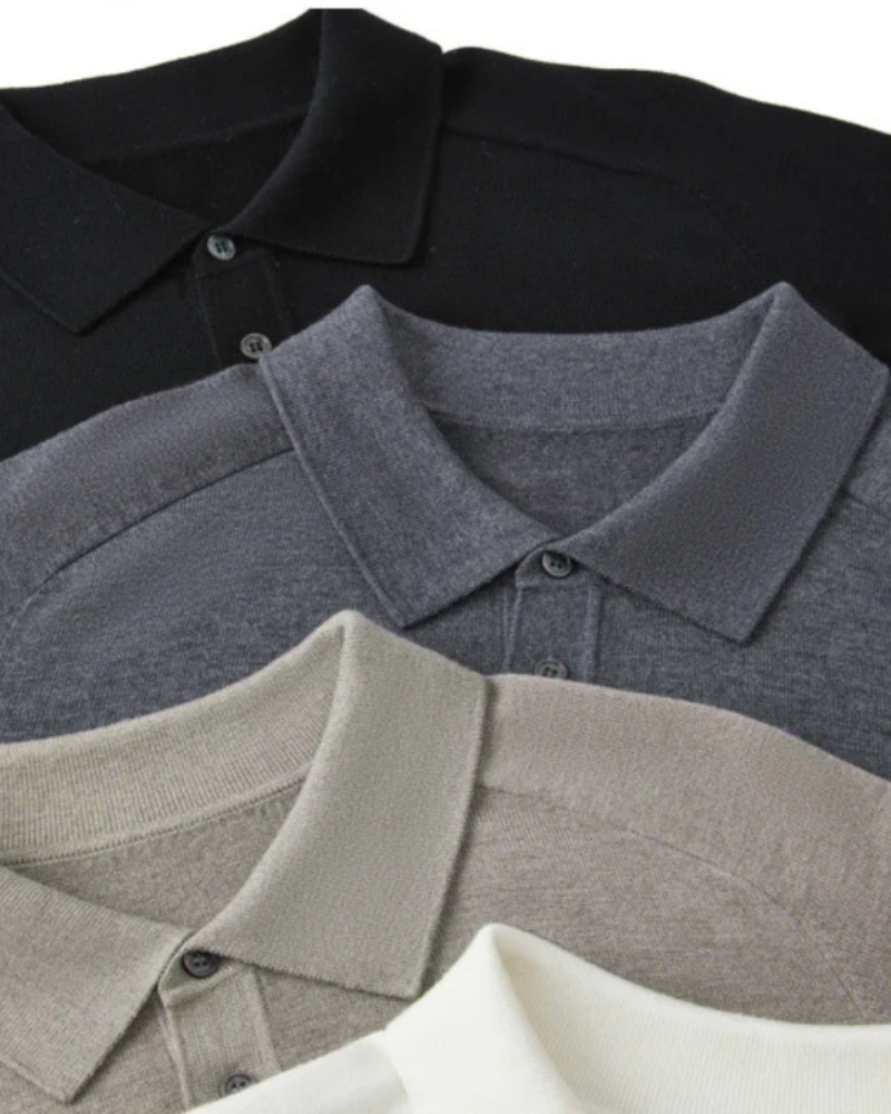 100% Premium Wolle Poloshirt