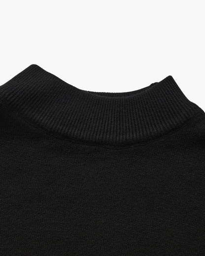 Gerippter Essential Stehkragen-Pullover