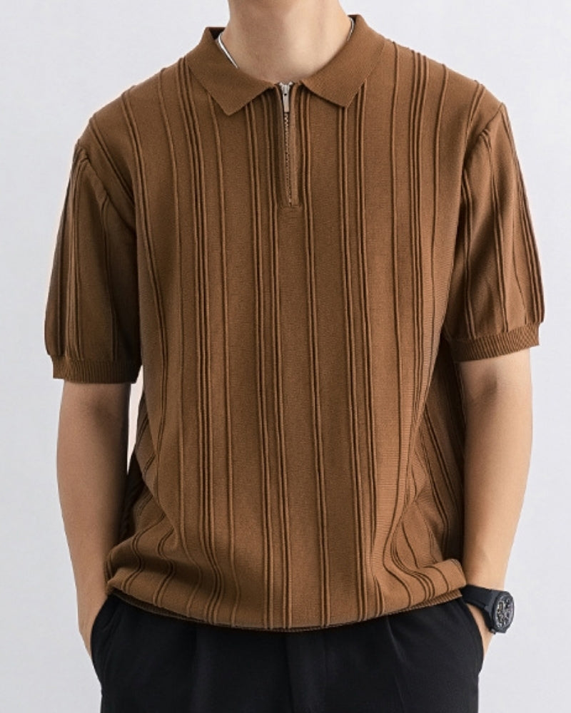 Signature Poloshirt mit Reißverschluss