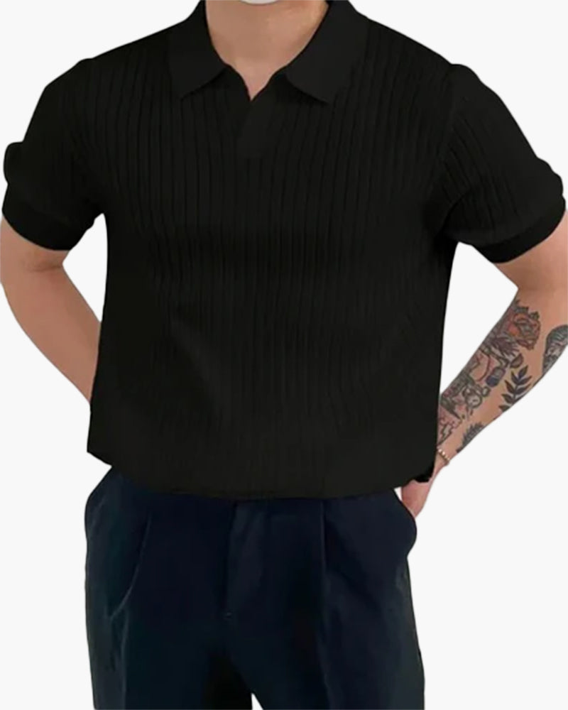 Florence geripptes Baumwoll-Poloshirt