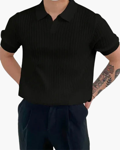 Florence geripptes Baumwoll-Poloshirt