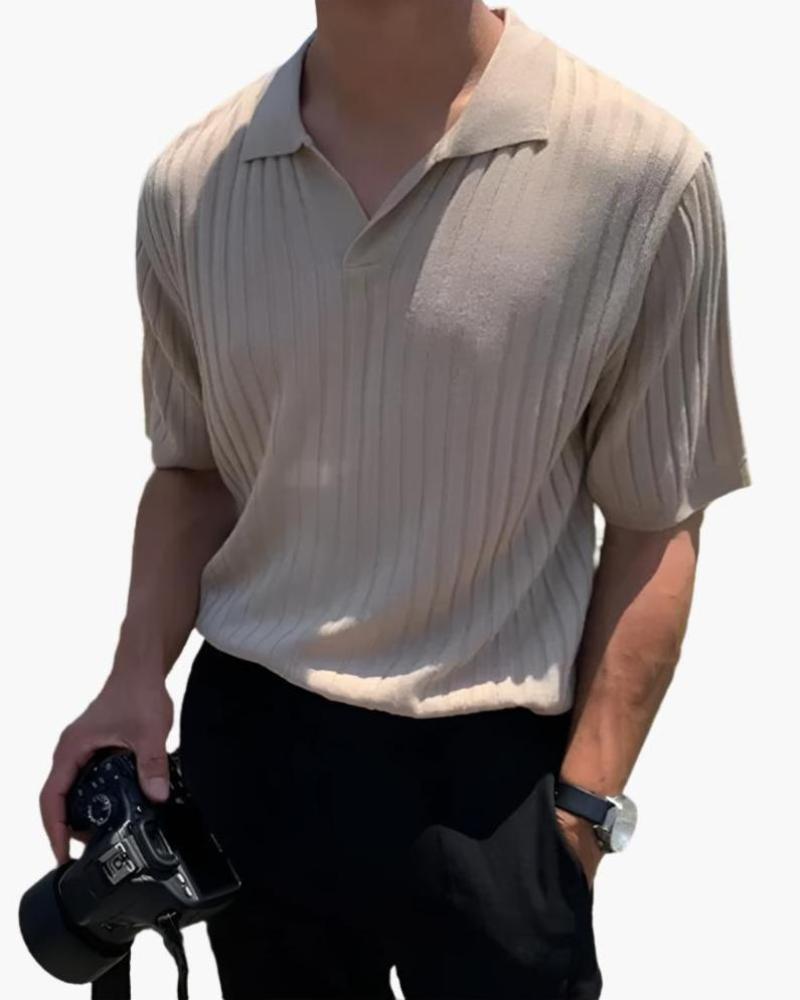 Florence geripptes Baumwoll-Poloshirt