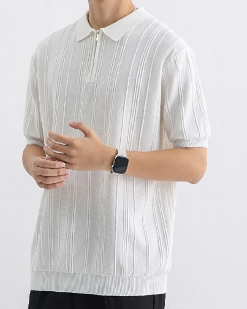 Signature Poloshirt mit Reißverschluss