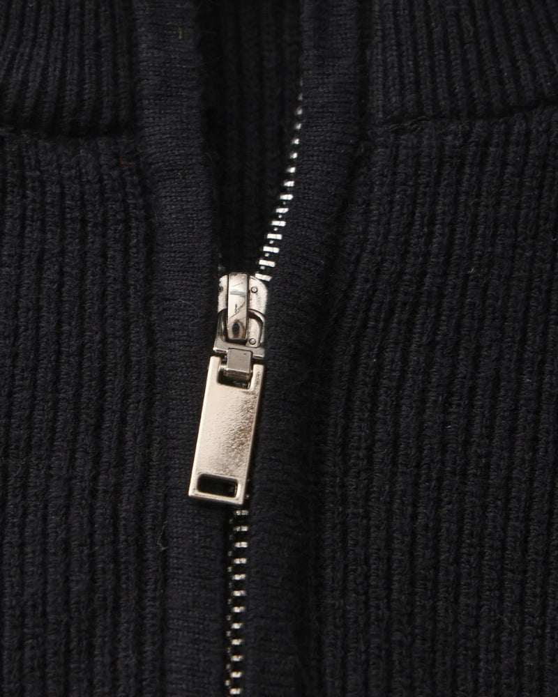 Raffinierter Half-Zip Strickpullover
