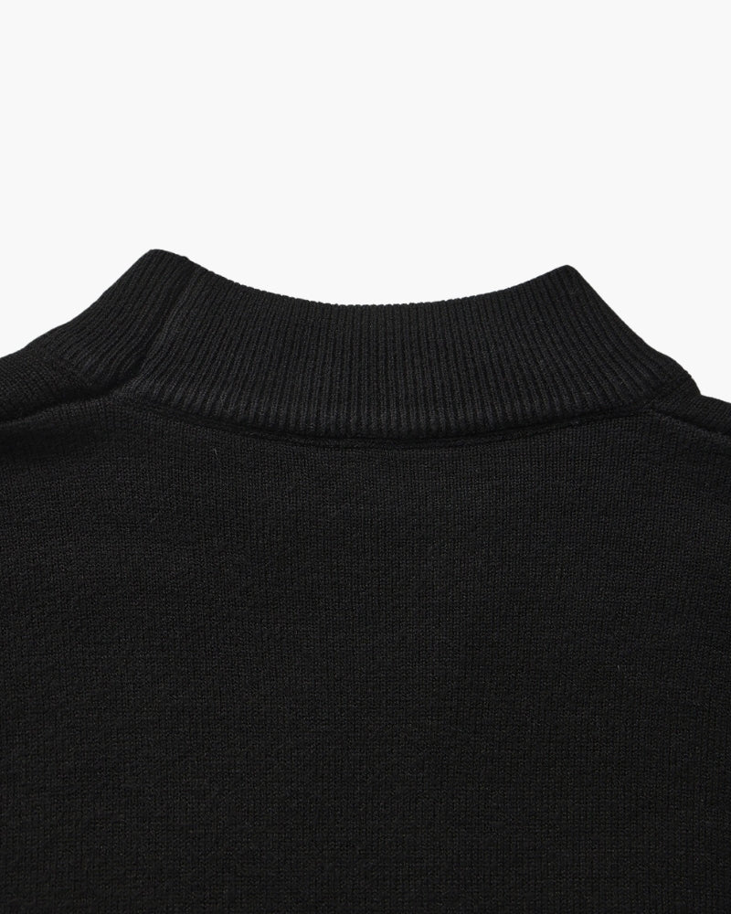 Gerippter Essential Stehkragen-Pullover