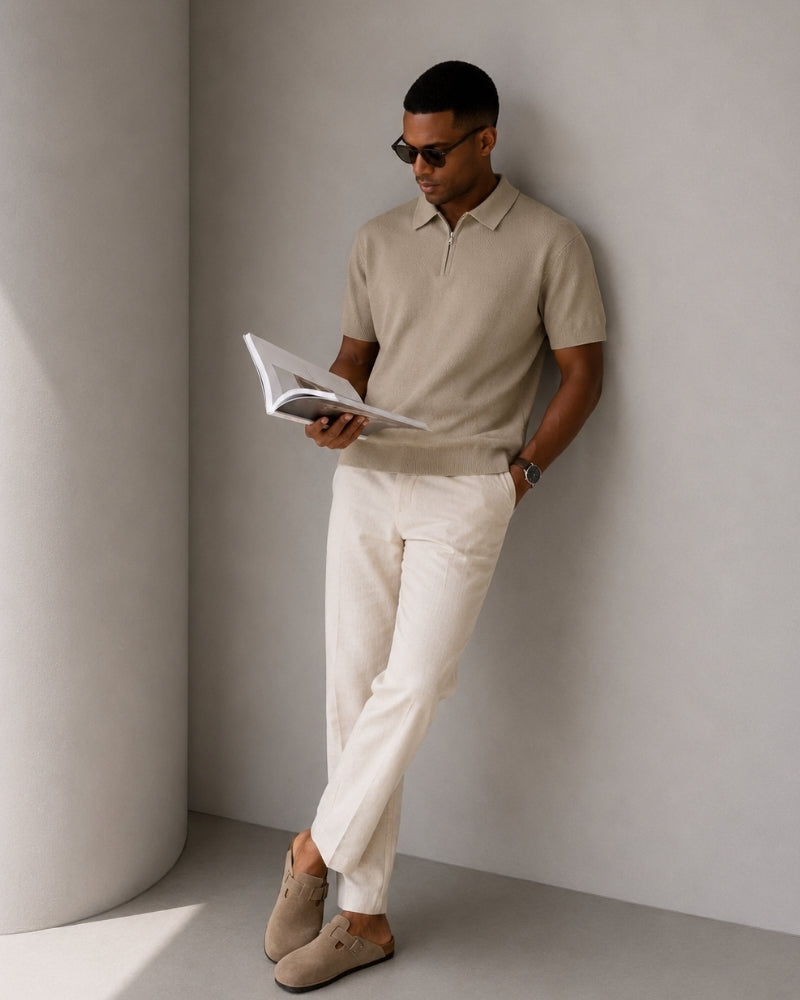 Marbella Poloshirt mit Reißverschluss