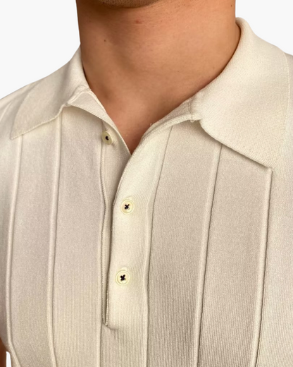 Cannes geripptes Baumwoll-Poloshirt
