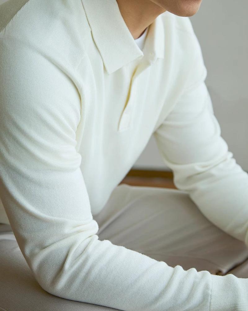 100% Premium Wolle Poloshirt