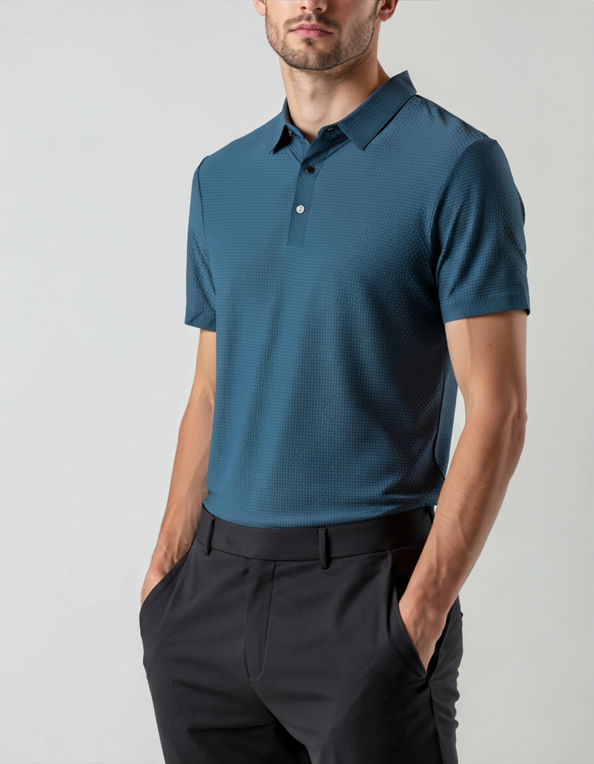 Prestigio Seiden-Poloshirt (knitterarm)