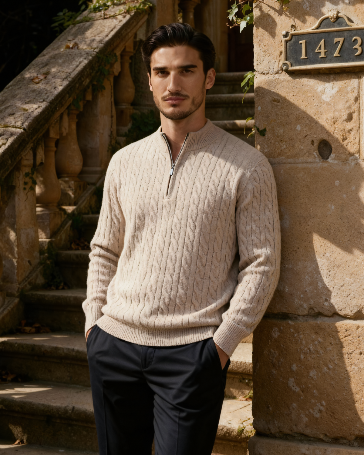 100% Kaschmir-Half-Zip