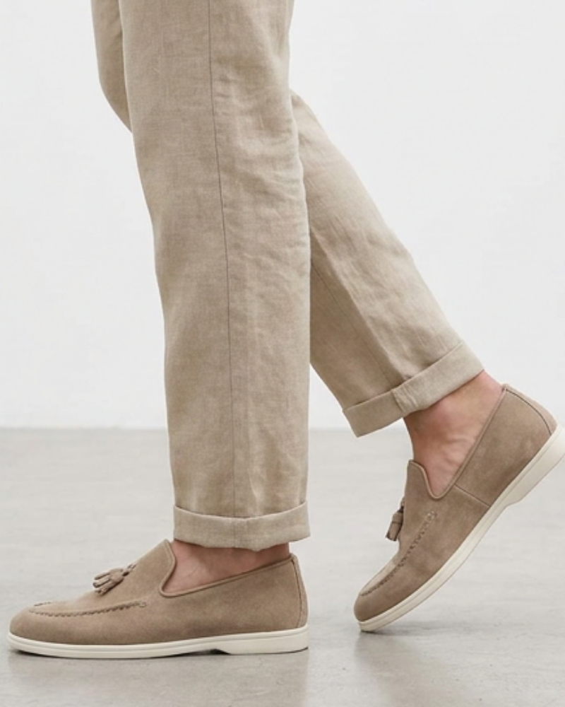 Herren-Wildleder-Loafer mit Quasten